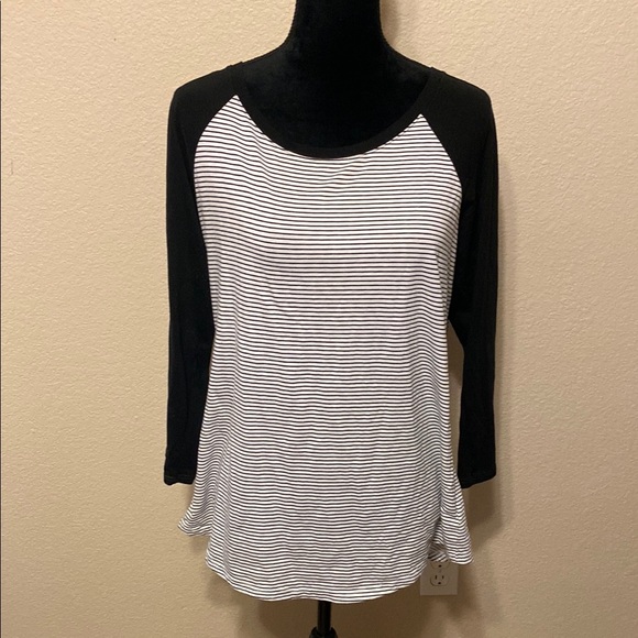 American Eagle Outfitters Tops - Black and White Striped Women's Top